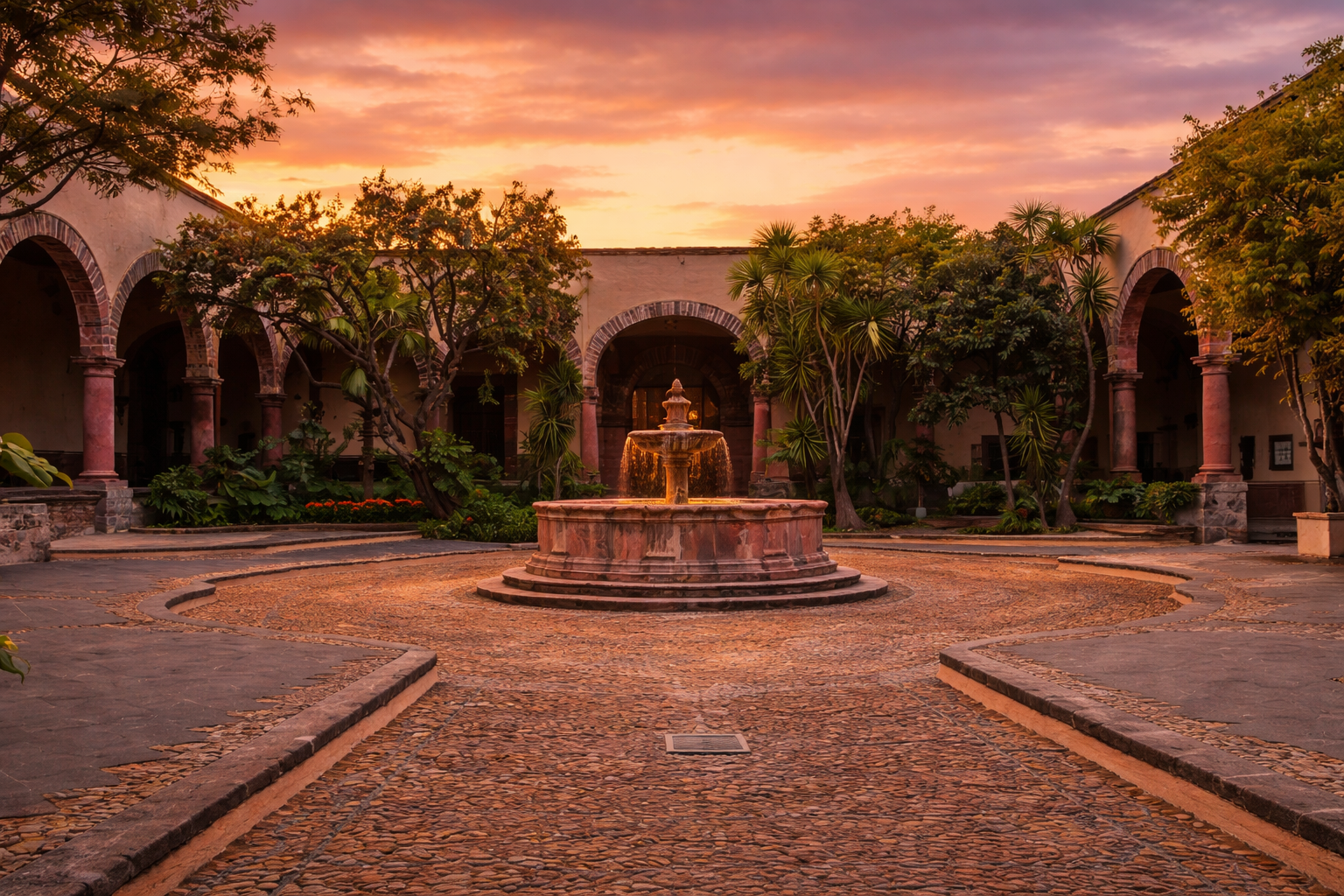 Colonial facade and arches